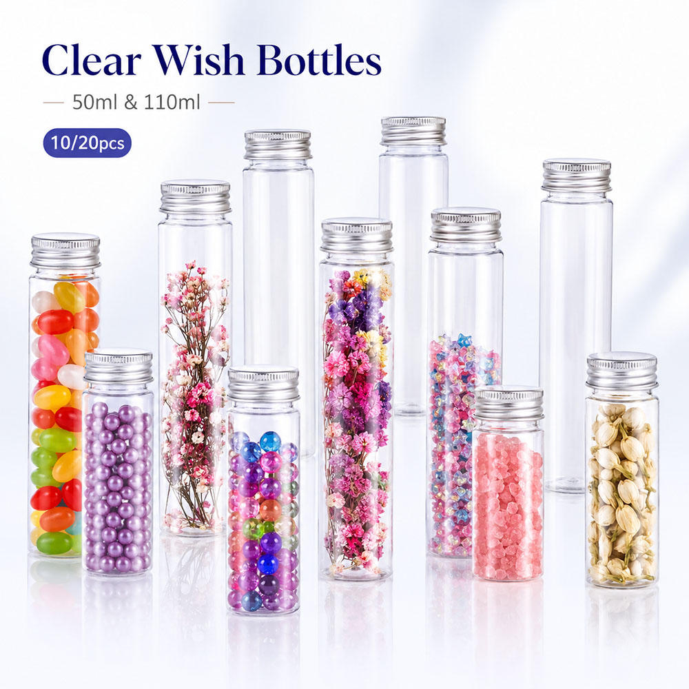 Wedding Decoration Supply - 20pcs 50ml/100ml Clear Flat Tubes Aluminum