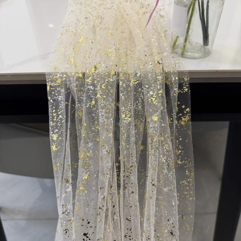 Table Runner Sequin - Golden Sequin Glitter Hot Stamping Table