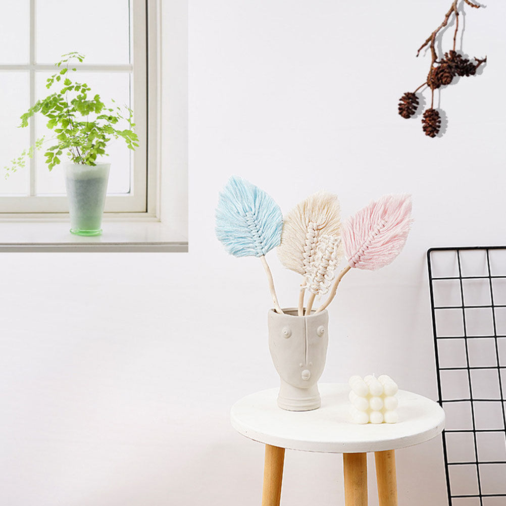 Wedding Decoration Supply - 4Pcs Cotton Rope Leaf Shape Wall