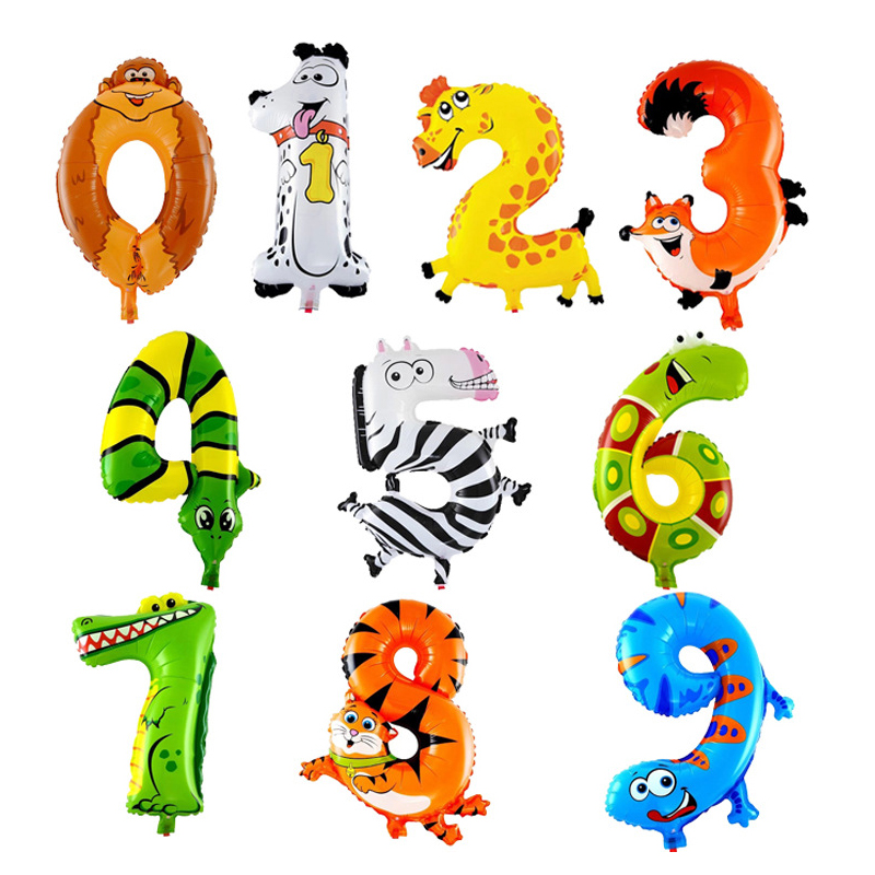 Wedding Supply Wholesale - 1-50pcs 16inch Jungle Animal Birthday Digital