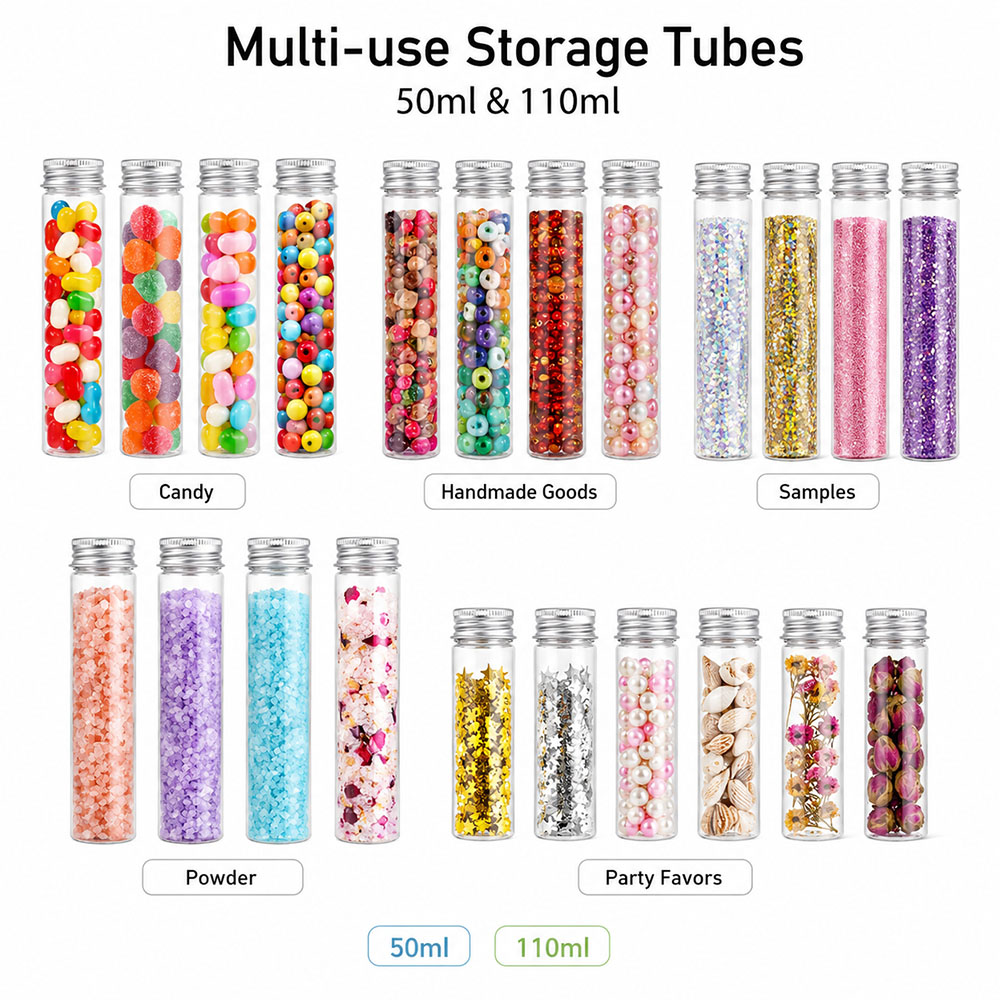 20pcs 50ml/100ml Clear Flat Tu - Wedding Decoration Supply ulasan dan harga