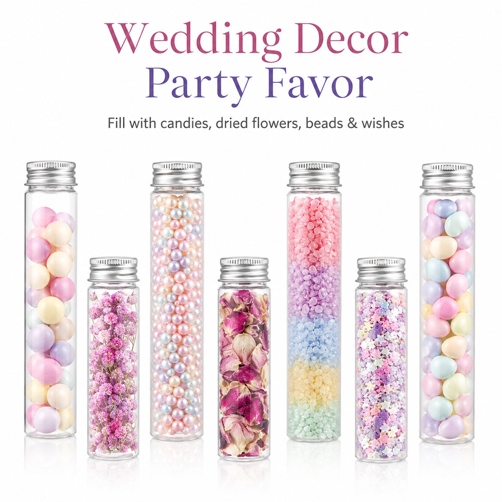 20pcs 50ml/100ml Clear Flat Tu - Wedding Decoration Supply ulasan dan harga