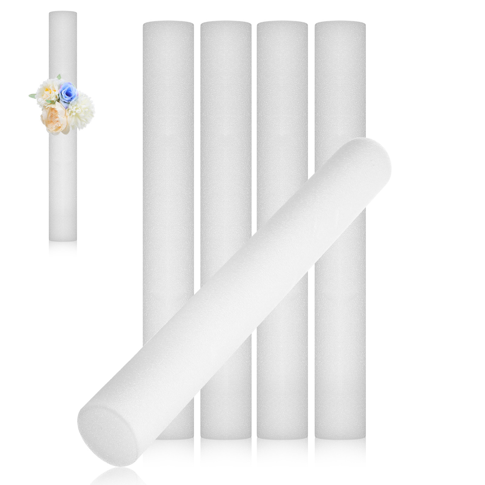 5Pcs White Foam Rods 40Cm Flor - Wedding Decoration Supply ulasan dan harga