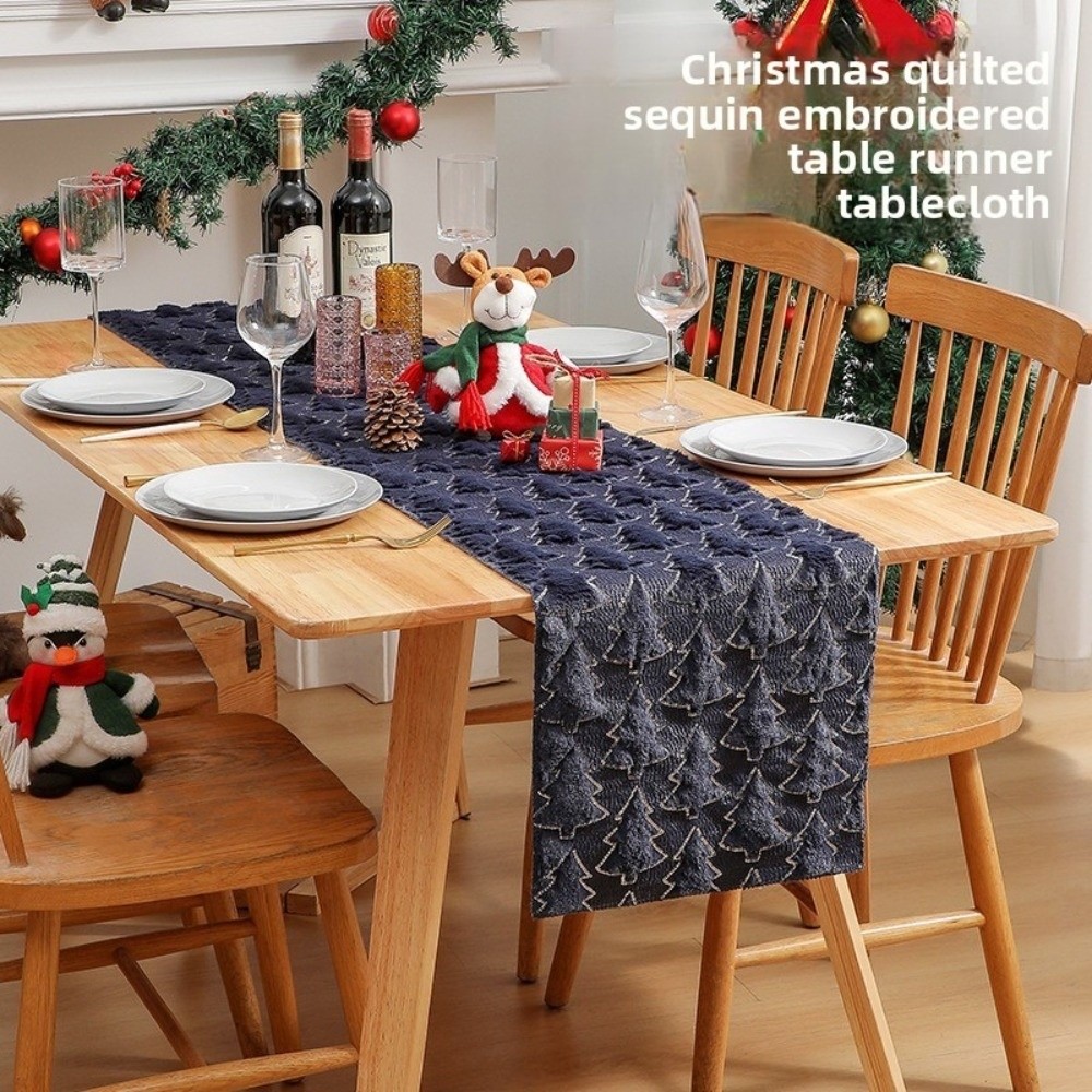 New Christmas Table Runner Pol - Table Runner Sequin ulasan dan harga