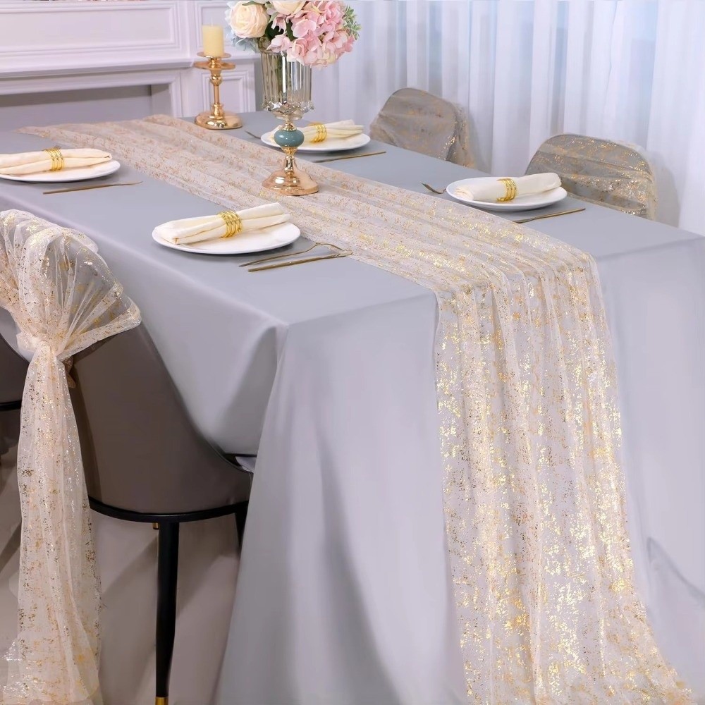 Golden Sequin Glitter Hot Stam - Table Runner Sequin ulasan dan harga