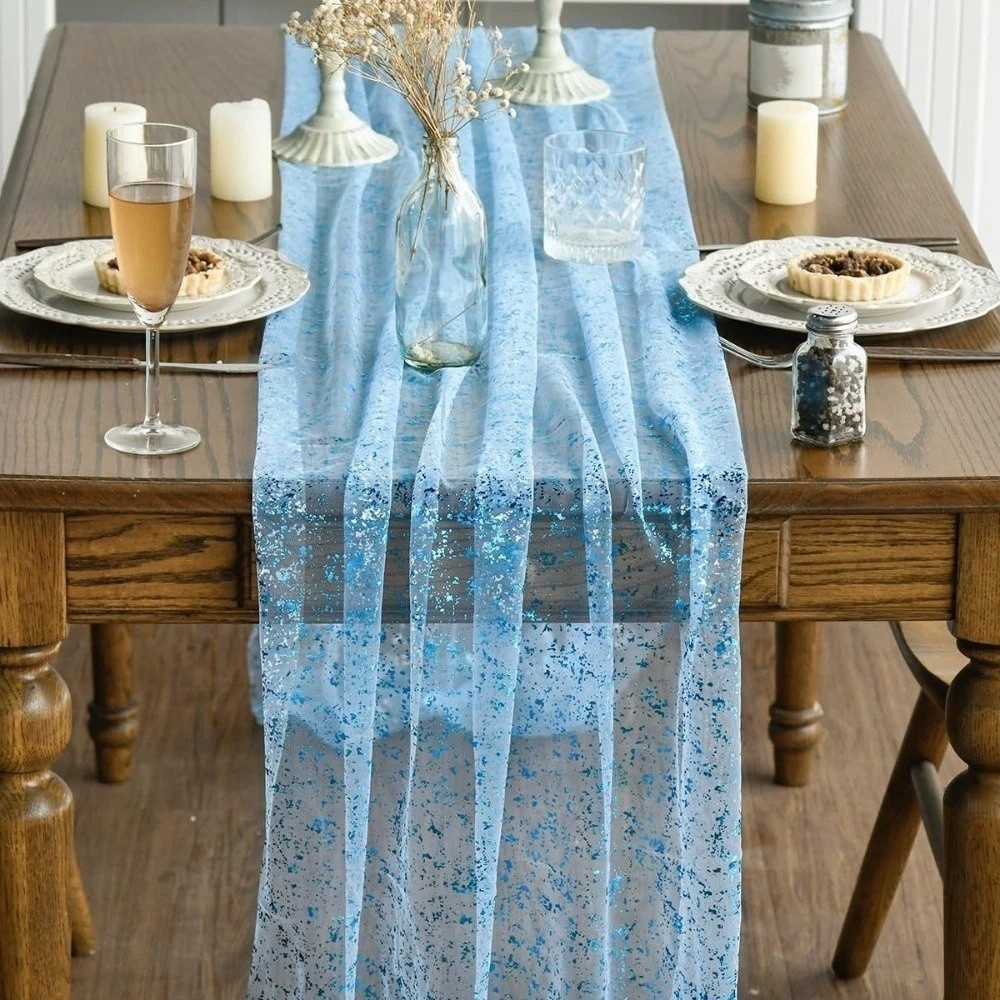 Golden Sequin Glitter Hot Stam - Table Runner Sequin ulasan dan harga