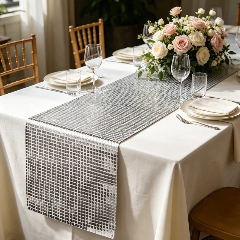 Glitter Sequin Table Runner Mi - Table Runner Sequin ulasan dan harga