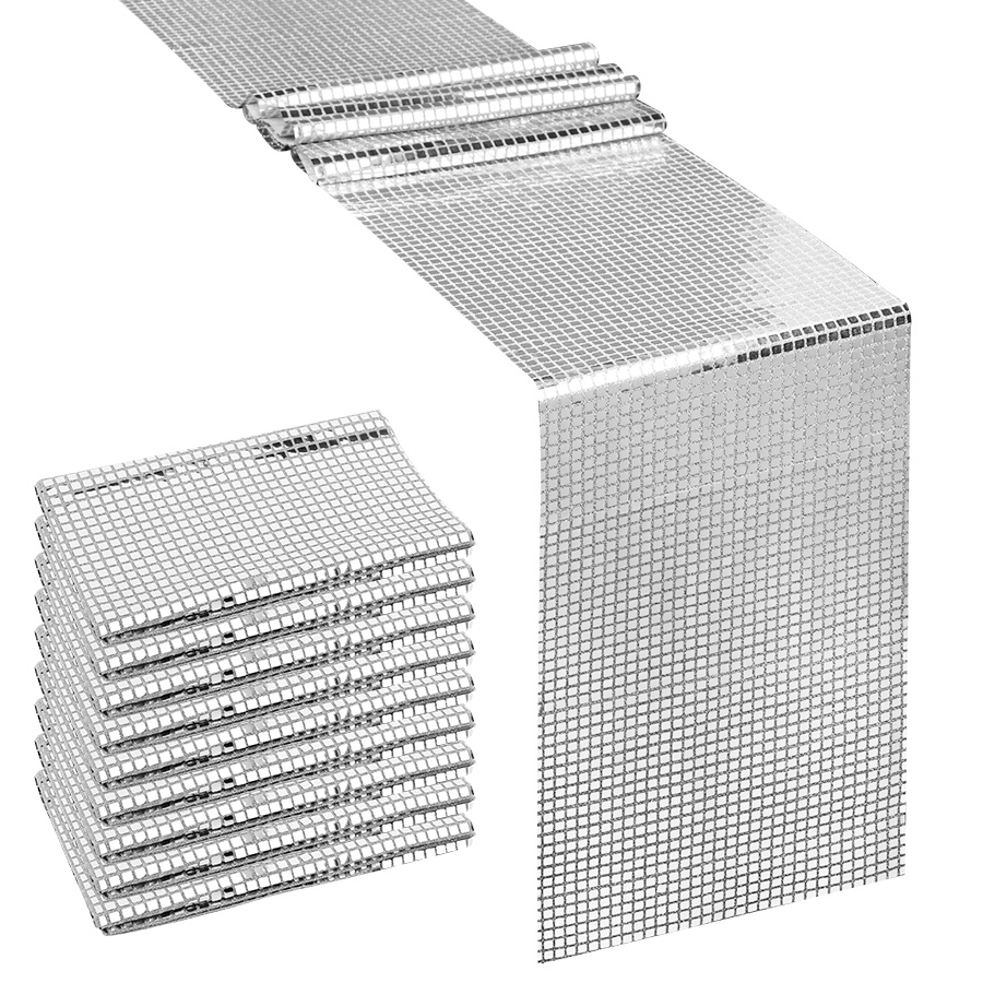 Mirror Silver Sequin Table Run - Table Runner Sequin ulasan dan harga