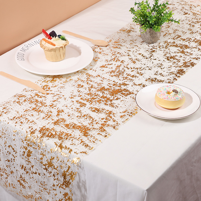 Metallic Gold Table Runner Seq - Table Runner Sequin ulasan dan harga