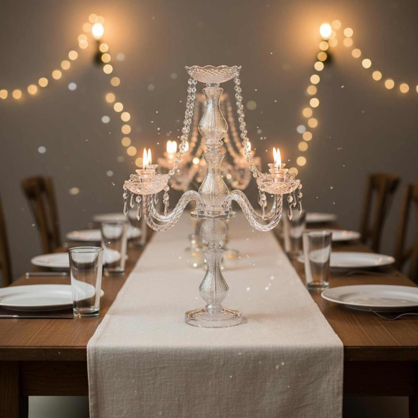 Crystal Candelabra Elegant Wed - Wedding Decoration Supply ulasan dan harga