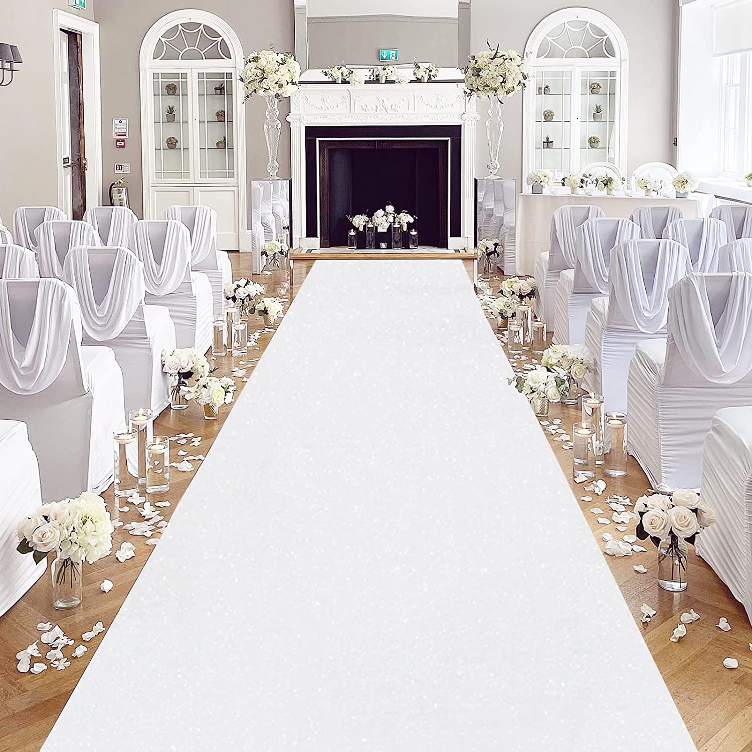 Romantic White Wedding Carpet, - Aisle Runner White ulasan dan harga