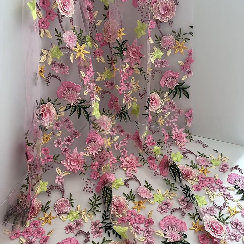 90x130cm 3D Floral Embroidered - Wedding Supply Wholesale ulasan dan harga