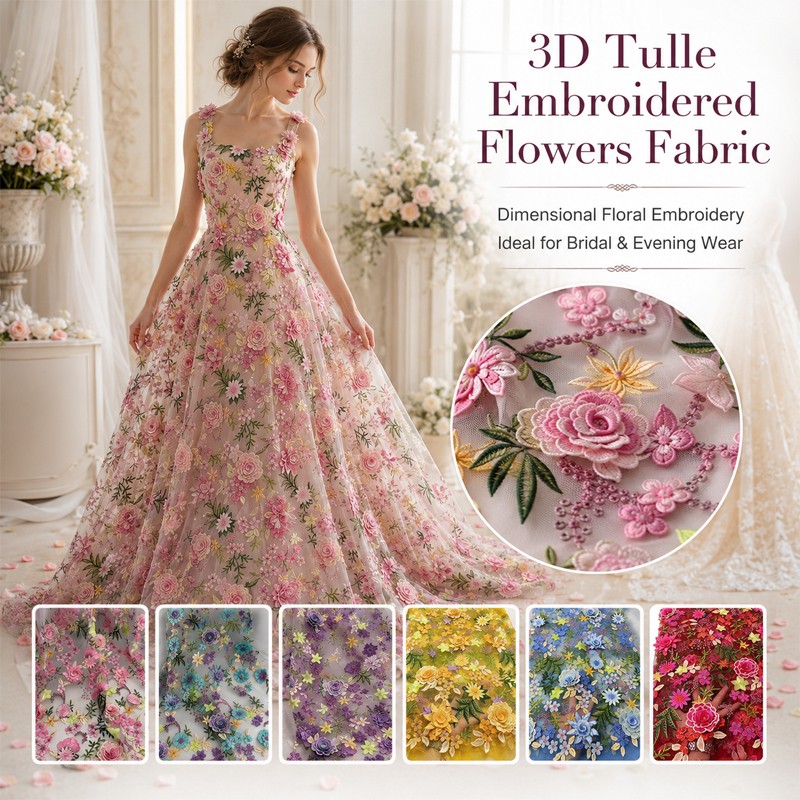 90x130cm 3D Floral Embroidered - Wedding Supply Wholesale ulasan dan harga
