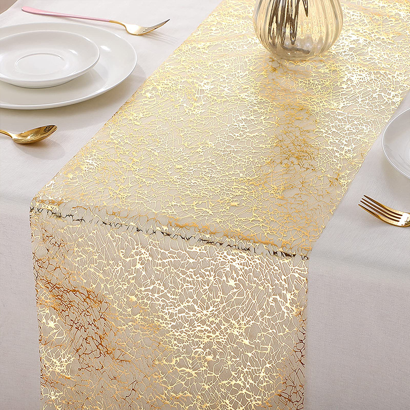 28x275cm Metallic Gold/Pink Ta - Table Runner Sequin ulasan dan harga