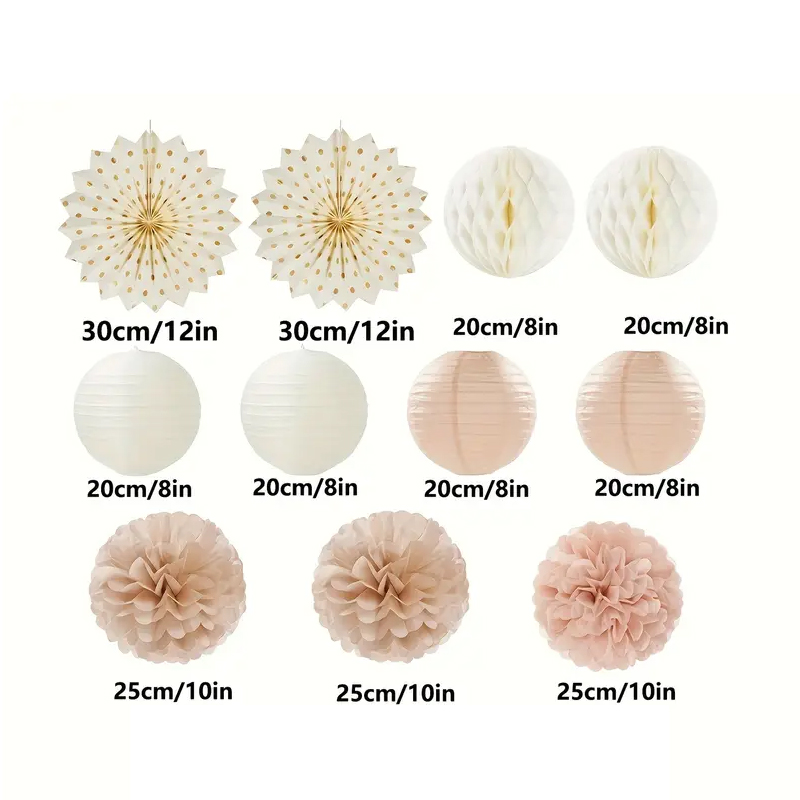 11Pcs Champagne Gold and Beige - Wedding Ceremony Supply ulasan dan harga